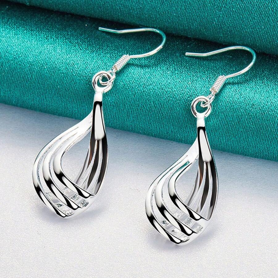 Sterling Silver Earrings Fashion Jewelry Elegant Woman Charm