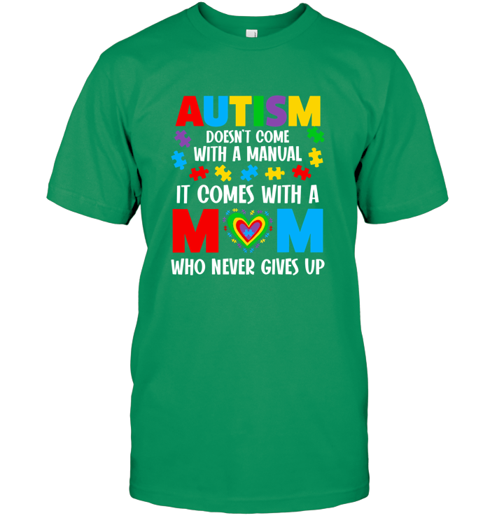 Proud Autism Mom Colorful Heart Puzzle T-Shirts