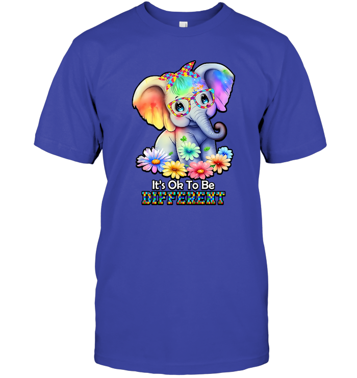 Colorful Elephant Design It's OK To Be Different T-Shirts