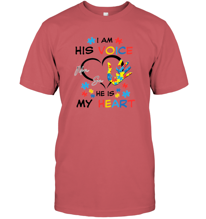 Autism Awareness His Voice My Heart T-Shirts