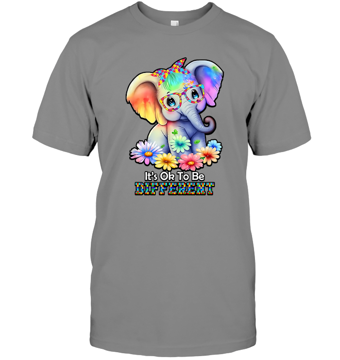 Colorful Elephant Design It's OK To Be Different T-Shirts