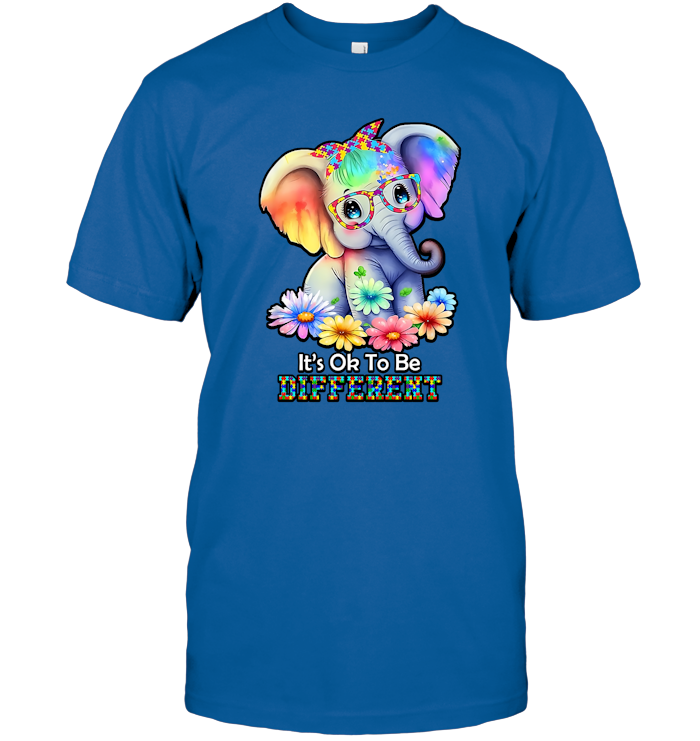 Colorful Elephant Design It's OK To Be Different T-Shirts