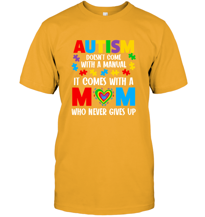 Proud Autism Mom Colorful Heart Puzzle T-Shirts