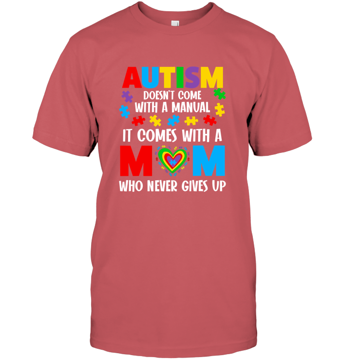 Proud Autism Mom Colorful Heart Puzzle T-Shirts