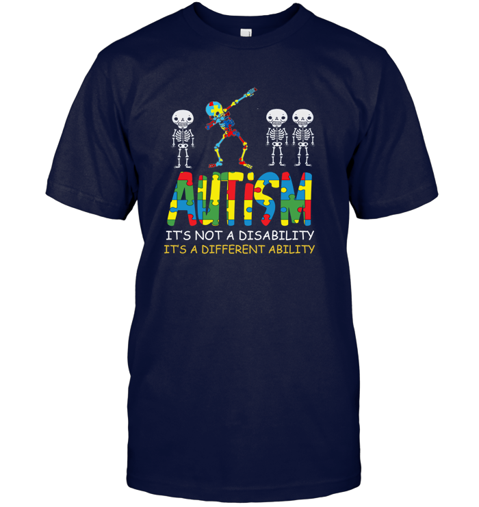 Autism Different Ability Skeleton Theme T-Shirts