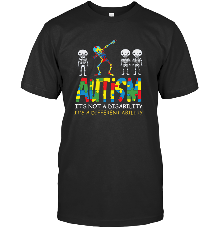 Autism Different Ability Skeleton Theme T-Shirts