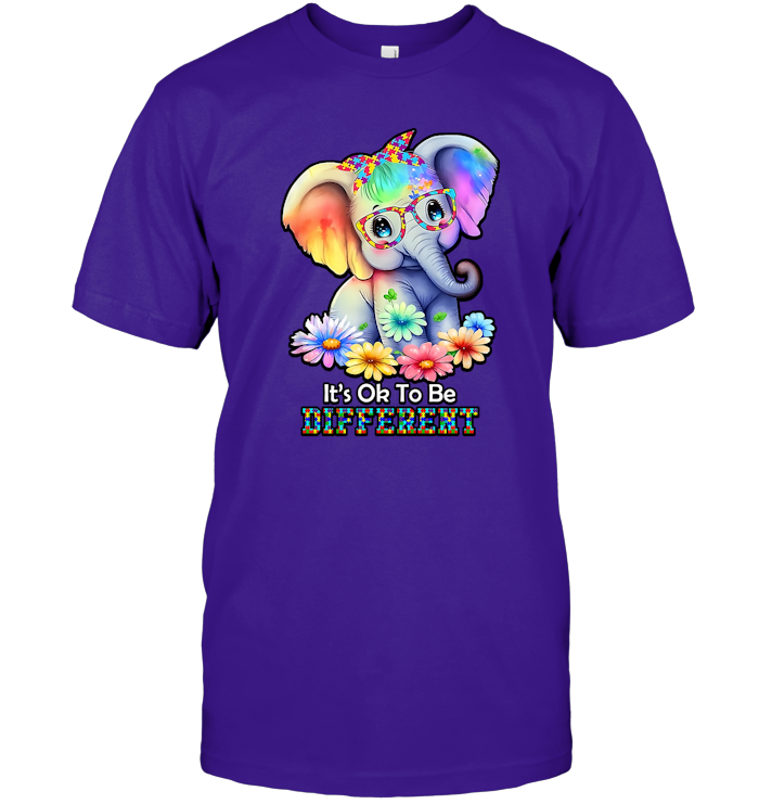 Colorful Elephant Design It's OK To Be Different T-Shirts